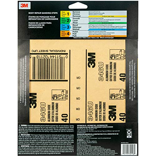 3M Sandpaper, 32118, 40 Grit, 9 In X 11 In, 5 Sheets Per Pack #TOP4