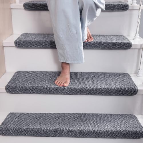 Hopeviva Bullnose Carpet Stair Treads Faux Sisal for Wooden Steps Indoor by HOPEVIVA - Image 2