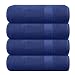 GLAMBURG Premium Cotton 4 Pack Bath Towel Set - 100% Pure Cotton - 4 Bath Towels 27x54 - Ideal for Everyday use - Ultra Soft & Highly Absorbent - Navy
