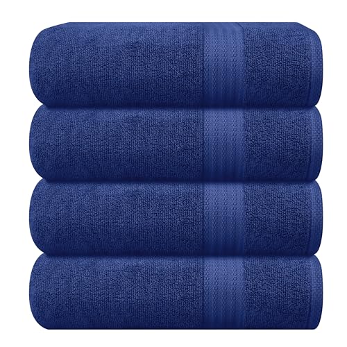 GLAMBURG Premium Cotton 4 Pack Bath Towel Set - 100% Pure Cotton - 4 Bath...