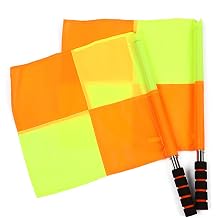 DreamHigh Soccer Side Referrer Equipment Linesman Offside Flags - 2 pcs Big Square, 14 x14 Inches