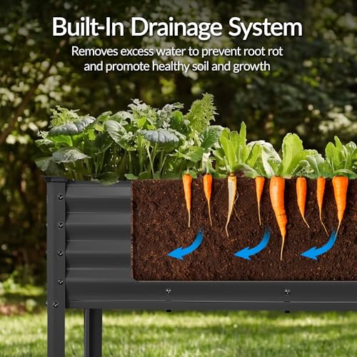 Image of Best Choice Products 72x24x30in Non Toxic Galvanized Raised Garden Bed, Metal Elevated Planter Box, Vegetable Garden, 100% Non Toxic Materials - Charcoal
