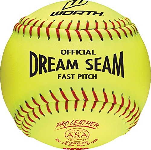 Worth Fastpitch ASA and NFHS Stamped 12-Inch C12RYLAH Leather Ball (Pack of 12)