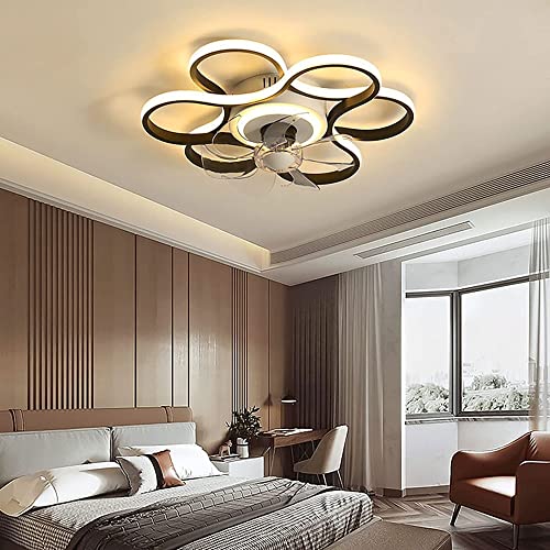 Ventilateur de plafond avec éclairage 3 vitesses ajustable et plafonnier noir variable - 3