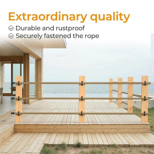 Ancrage mural robuste : vis de fixation noires x10 pour cordes et charges - 4