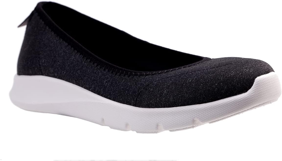 Spenco Women's Daily Stretch Jersey Sneaker, Black, 8