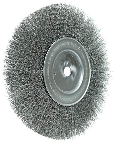 Image of Weiler 01248 10 inch Narrow Face Crimped Wire Wheel, 0.0118 inch Steel Fill, 3 /4 inch Arbor Hole, Made in the USA (Pack of 2)