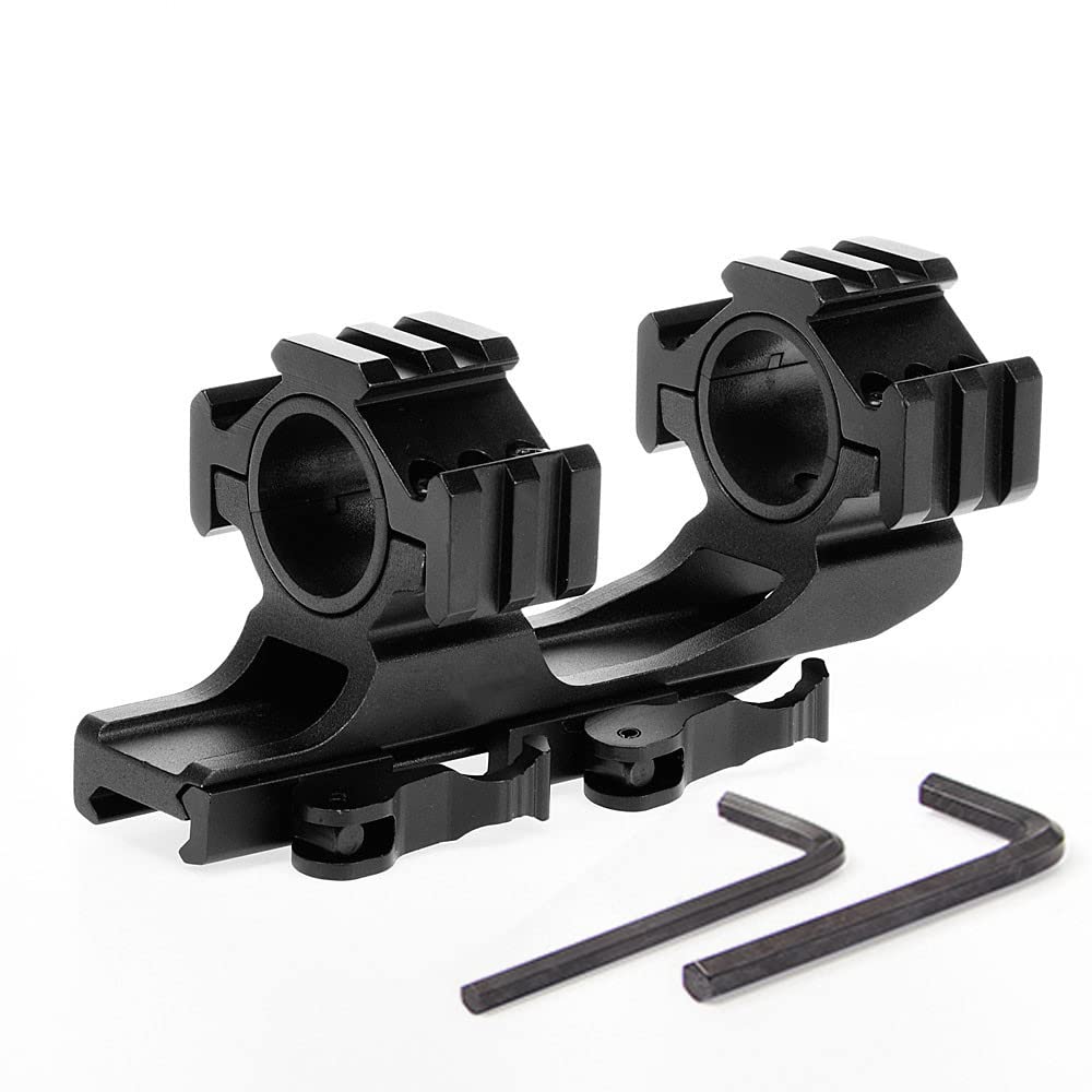 BILLION DUO Dual Ring Scope Mount Cantilever Mount, 30mm / 1 inch Scope Ring QD Mount Base for 20mm Rail