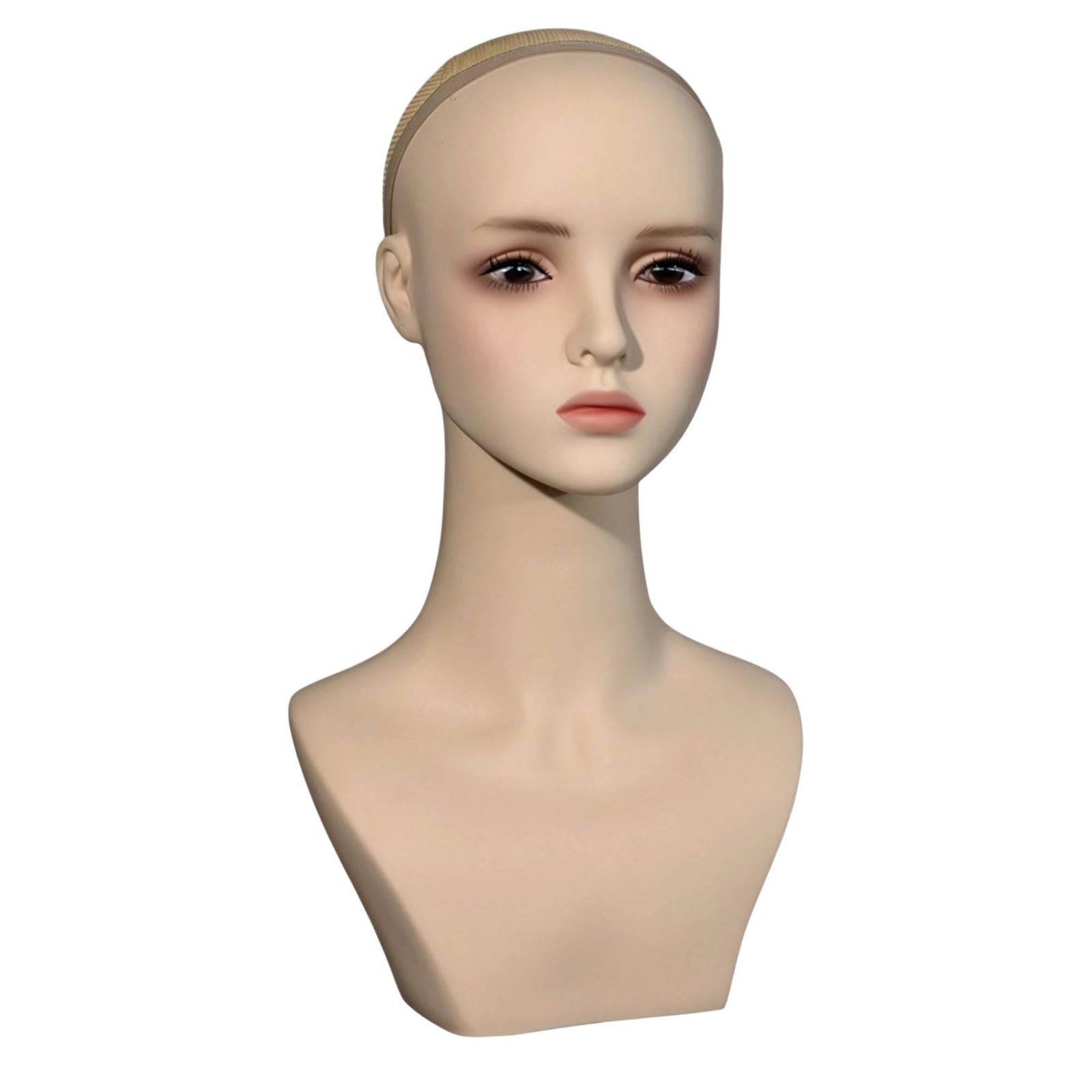 Female Mannequin Head with Shoulders Realistic Mannequin Head with Shoulders Skin Toned Toned Cosplay Display Bust for Cosplayers, Salons-image-36