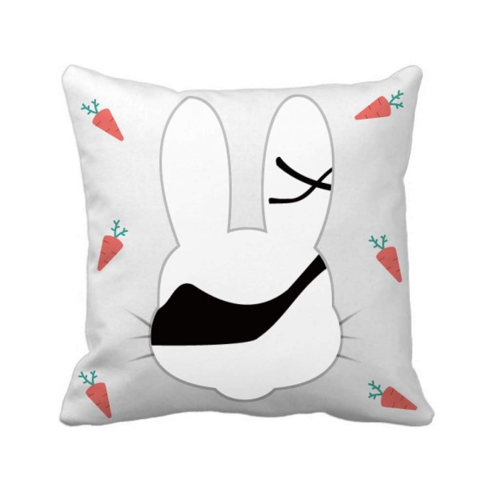 Lapin coussin carré noir silhouette talons hauts motif minimaliste pour décoration de canapé