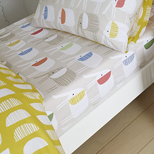 Pineapple Elephant, 100 % Coton, Naturel, Drap-Housse Simple Cover