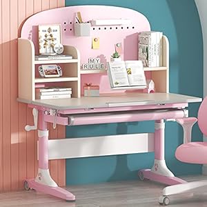 studiebalie Studiebalie Kinderbureau Studiebalie Schrijven Bureau Student Home Desk Studie Desk Slaapkamer met laden (Color : Pink)