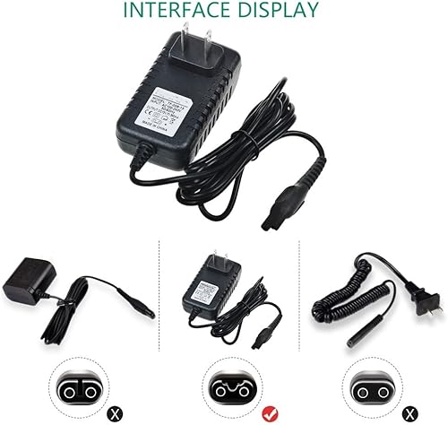 Miniatura 5 de Cargador de CA compatible con Philips Norelco 8894XL 9170XL 8140XL Cable de alimentación de afeitadora PSU