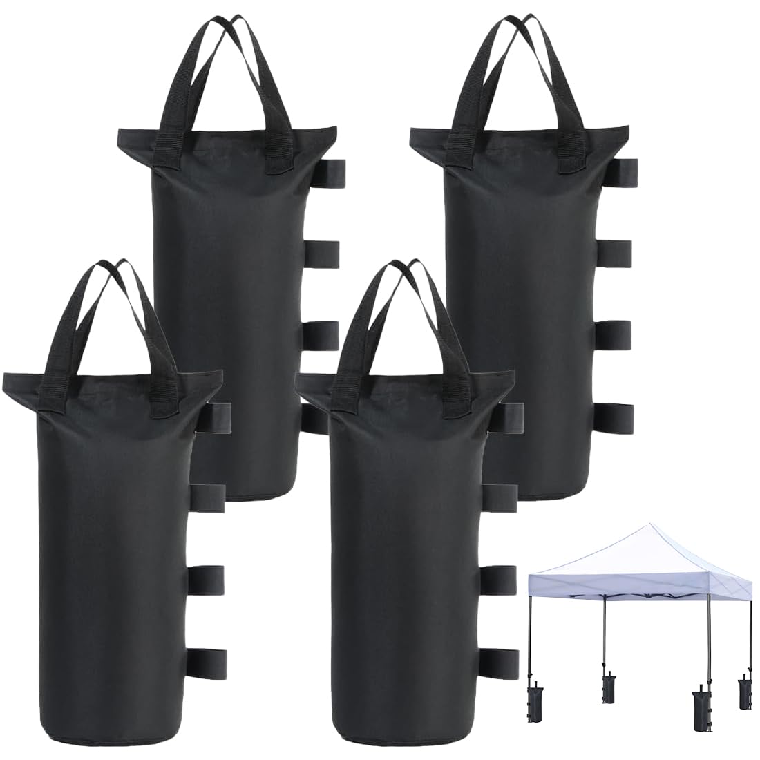Juego de 4 sacos de arena individuales para carpas, Oxford 800D, 50×20 cm, saco de arena, pesos para carpas