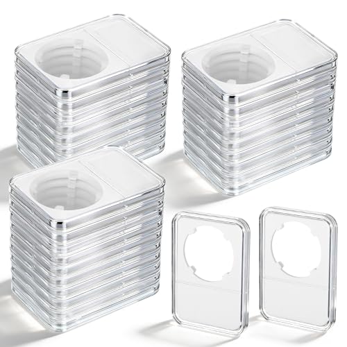 Caja para monedas 30 piezas tamaño 38 mm color blanco miniatura 1