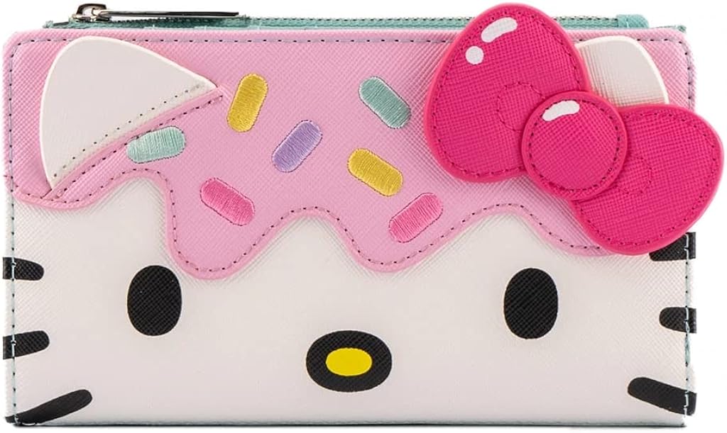 Loungefly Sanrio Hello Kitty Cupcake Faux Leather Flap Wallet : Clothing, Shoes & Jewelry