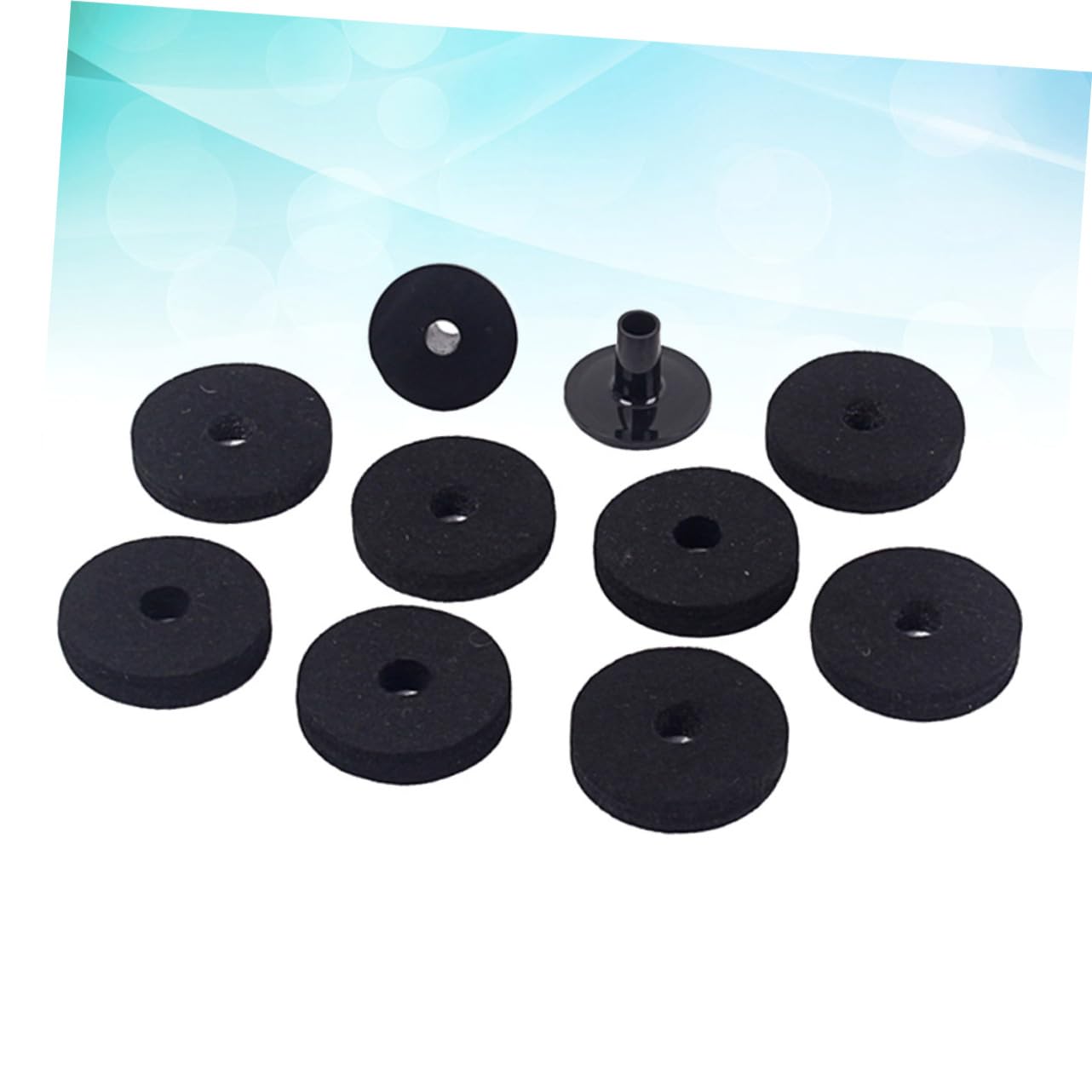 HEMOTON 50mm Drum Pad Felt Washers Cymbal Sleeve Set 8 Washers 2 Sleeves Perfect Replacement for Damaged Parts