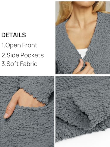Image of MEROKEETY Women's Long Sleeve Soft Chunky Knit Sweater Open Front Cardigans Outwear Coat