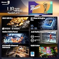 Hisense 85" U8 Series ULED Mini-LED 4K UHD Smart Google TV (85U8QG) - QLED, Native 165Hz, VRR 288, Up to LD5600, 5000 Nits, HDR10+, Dolby Vision IQ · Atmos, IMAX Enhanced, 4.1.2 Ch Audio — image 4