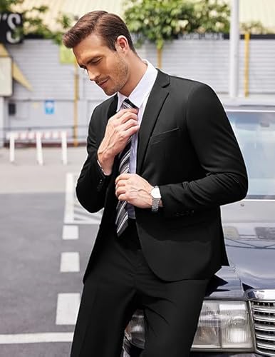 Men's Classic Black Suit (Black, 62)