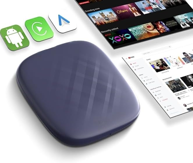 CarPlay Android 13 Ai Box, Ultra Series, Most Powerful Multimedia Adapter with 8+128GB Qualcomm 6115, Built-in CarPlay/Android Auto/Play Store, Only Fit for Wired CarPlay Cars