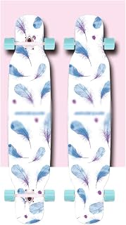 43 Inch Longboard Skateboard Cruiser, Complete Long Board Skateboard Deck Maple Wood With Wheels For Free-Style And Downhill, Dancing, Women Men Gift, High Speed Bearing