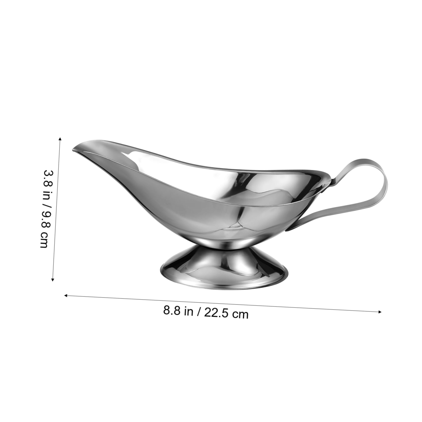 PLAFOPE 2 Pcs Stainless Steel Juice Boat Sauce Pitchers Gravy-boats Boat Bowl Mason Jar Cups Gravy Jug Large Gravy Boat with Ladle Small Gravy Boats Funny Gravy Boat Spout Gravy Boat Large