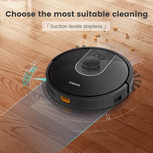 Zigma-Robot-Aspirador-4000Pa-Laser-2-en-1-Aspirador-de-Piso-Limpieza-de-Habitaciones-Compatible-con-Alexa-y-Siri-con-Control-de-Aplicaciones-alfombras-Pisos-Pelo-de-Mascotas