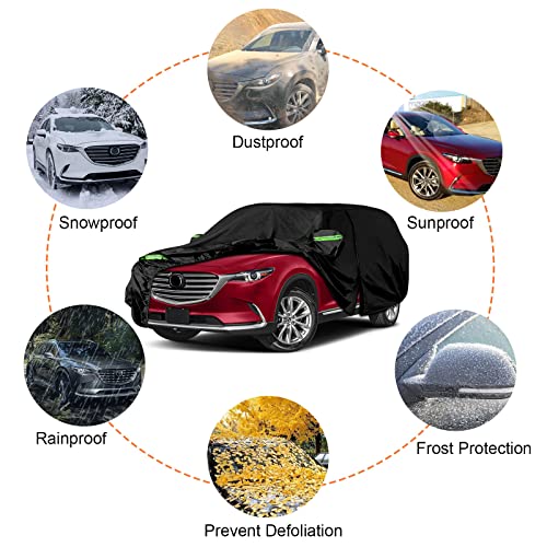 Image of Waterproof Car Cover Replace for 2006-2024 Mazda CX-9, 6 Layers All Weather Custom-fit All Weather Car Covers with Zipper Door & Windproof Bands for Sun Snow Rain Dust Protection (CX-9)