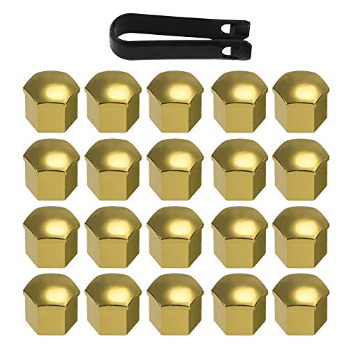 Ajcoflt 20pcs porca de roda universal de 21mm cobre protetor de parafuso de tampas de porca de talão