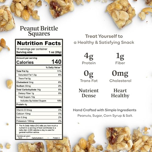 Image of Belmont Peanuts Gourmet Peanut Brittle Candied Peanuts, 18 oz (1 Pack) - No Preservatives, A Premium, Sweet, Buttery, Salty, Crunchy, Hand Seasoned Snack