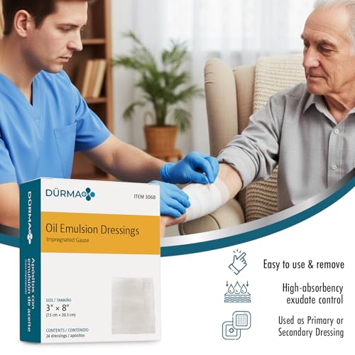 Dynarex Sterile Oil Emulsion Knitted Gauze Wound Care Dressing Non Adherent Latex Free, 3" X 8", 144 Count miniatura 5
