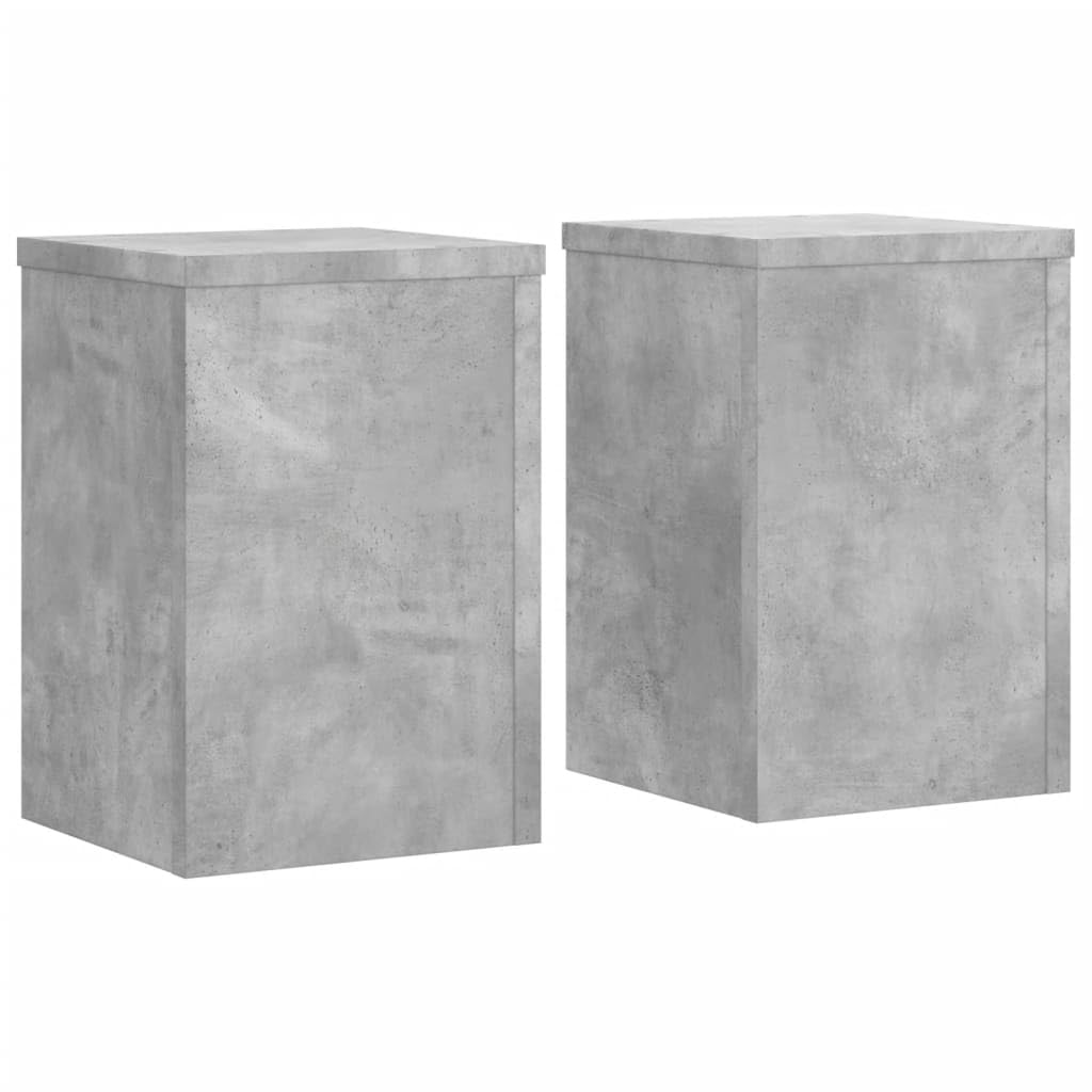 vidaXL Plant Stands 2 pcs, Plant Pot Stand for Indoor Living Room, Plant Holder for Decorative, Flower Stand Flower Pot, Concrete Grey Engineered Wood