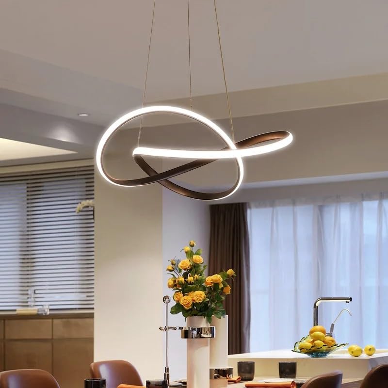 Lámpara Colgante Circular, luz de suspensión, lámpara de Techo Tipo araña para Comedor y Sala de Estar (Blanco, Blanco Neutro_Diámetro 60CM)