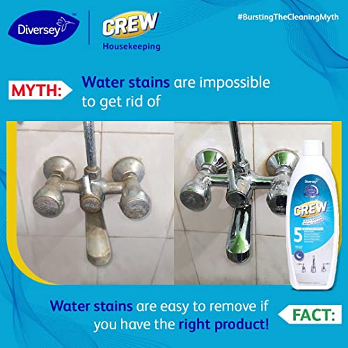 Image of Diversey Crew Emerel Multi Surface Creme Cleanser for Bathroom Sanitary fittings, Limescale, Hard water marks, Minerals build up stain remover 500ML