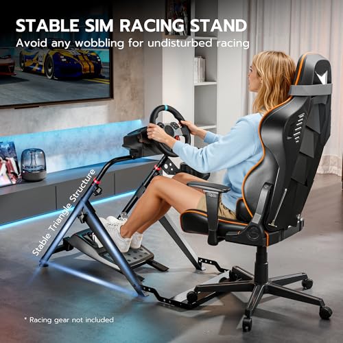 ARES WING Foldable Sim Racing Wheel Stand with Chair Fixing Slot ...