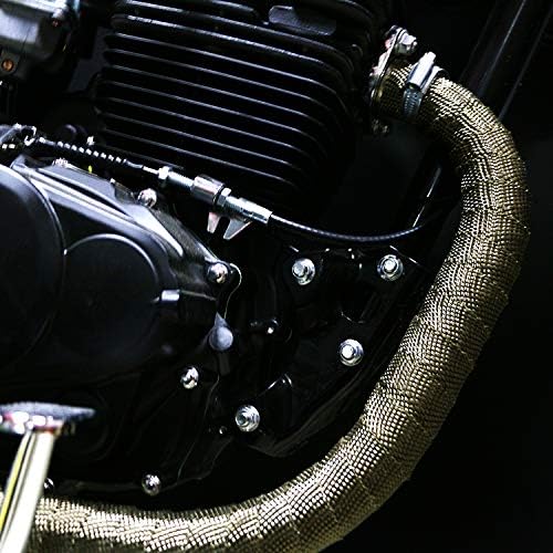 10m Motorcycle Exhaust Header Pipe Heat Insulation Anti-scalding Thermal Heat Tape Cloth Roll (Khaki)