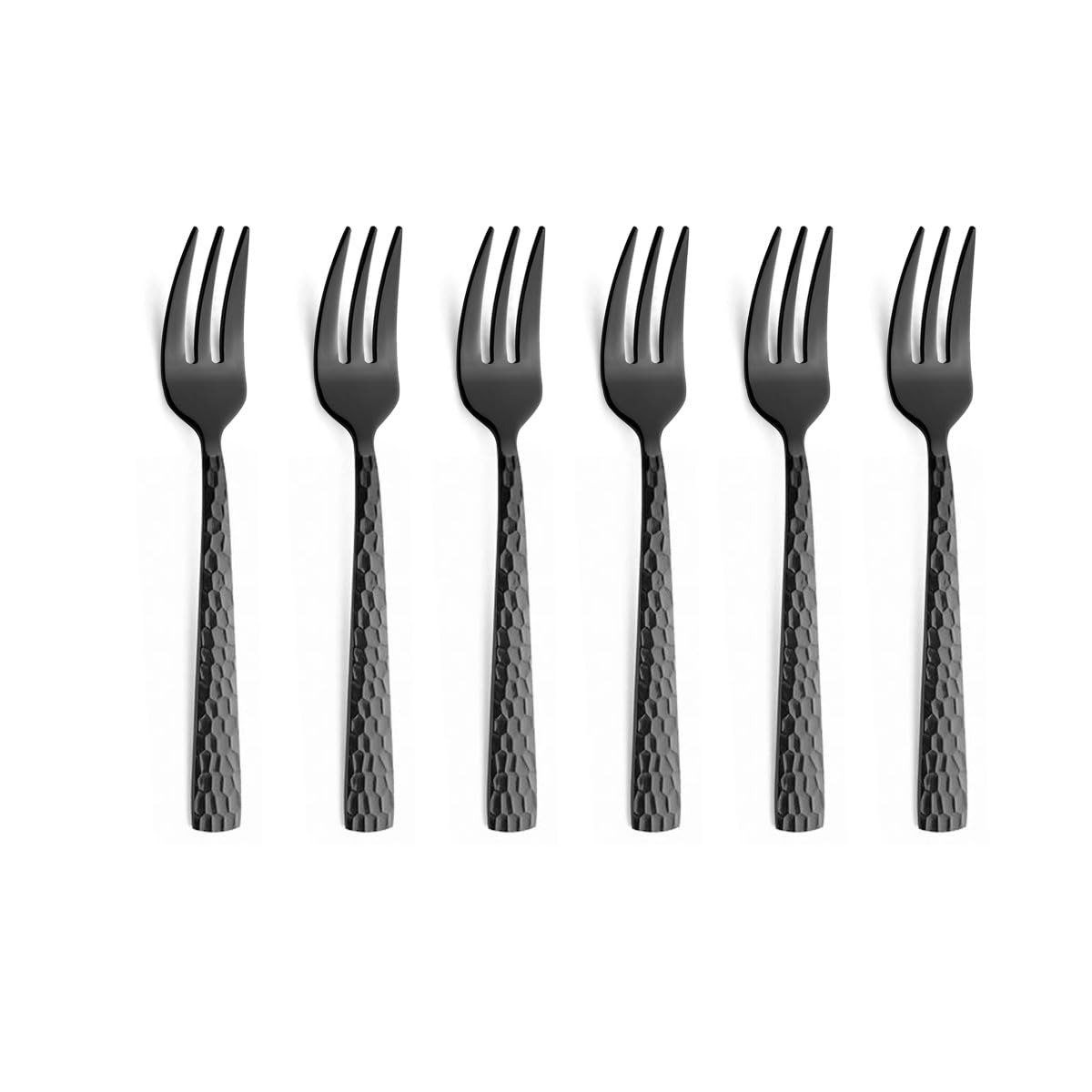 Amefa Felicity PVD Kuchengabel Set 6-teilig | Schwarz | PVD Dessertgabel Set für 6 Personen | Dessertgabeln | Dessertbesteck