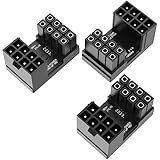Jeymei 3-Pack PCIe 8 Pin 180 Degree Adapter, U Turn 180 Degree Angle 8 Pin Connector GPU 180 Degree Adapter Black PCIe 8 Pin Adapter for Desktop PC Graphics Card - Standard Type Black