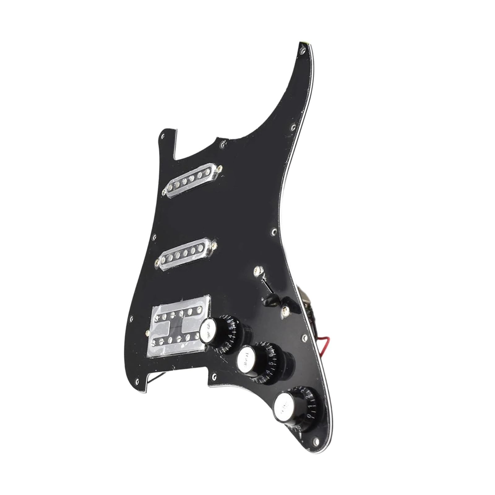1 Częściowy Zestaw Przetworników SSH Do Gitary Elektrycznej Wstępnie Okablowany Czarny/biały Pickguard Do Gitary Elektrycznej(Bk)