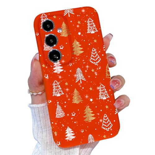 TURYXIA for Galaxy S24 Phone Case Christmas, for Samsung Galaxy S24 Case for Women Girls Boys Girly, Cute Glitter Bling Christmas Phone Case for Samsung S24, Christmas Tree