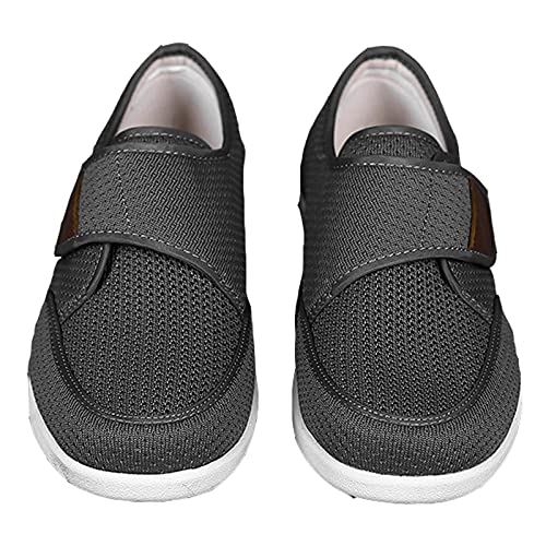 XRDSHY Zapatos para Diabéticos Hombres, Zapatos De Ensanchamiento De Fertilizante De Gran Tamaño Plus para La Hinchazón del Pie Fascitis Plantar Zapatos para Caminar,Gray-43 Cover