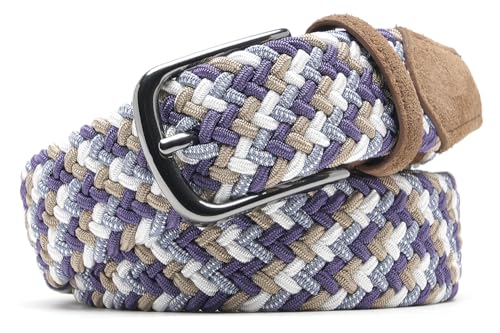 Image of Fabio Valenti Canvas Elastic Fabric Woven Stretch Braided Belts for Men Women Junior with Multicolored /Full Sizes