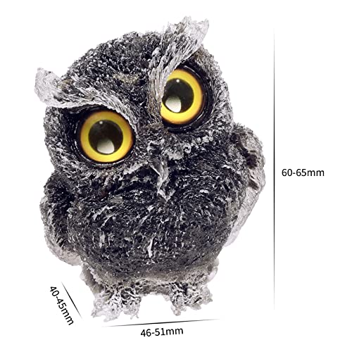 mookaitedecor Black Obsidian Crystal Owl Figurine Ornament Black Owl Gift for Men Women Cute Room Decor Reiki Healing Crystal Animal Gift - Image 2