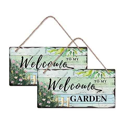 SUPERDANT Welcome Wooden Sign for Gardens Cover