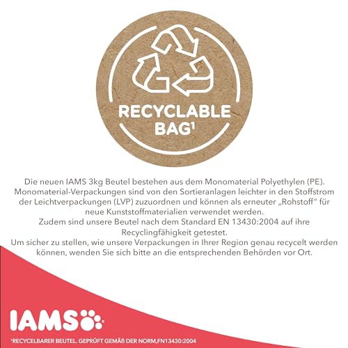 IAMS Katzenfutter trocken mit Lachs - Trockenfutter für Katzen im Alter von 1-6 Jahren, 3 kg