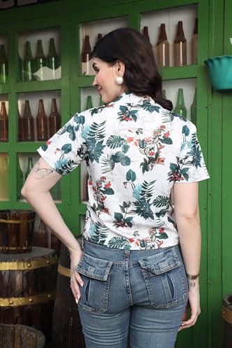 Image of Zilcon Women's Cotton Printedshort Tops for Woman Half Sleeve Hawaiian Top Club Party Disco T-Shirt for Women Stylish, Festival wear, Tops