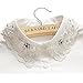 Vivian Women Fake Half Shirt Collar with Diamond Bead Detachable Blouse Collar Tie (Beige)