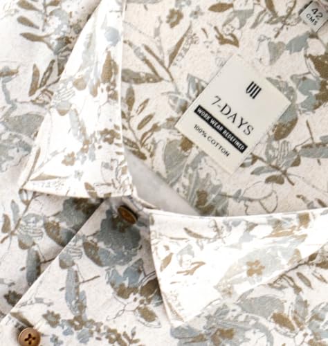 Image of 7-DAYS Men's Premium Printed Shirt - 100% Cotton, Regular Fit, Full Sleeve, with Pocket - Versatile for Formal Occasions and Casual Wear