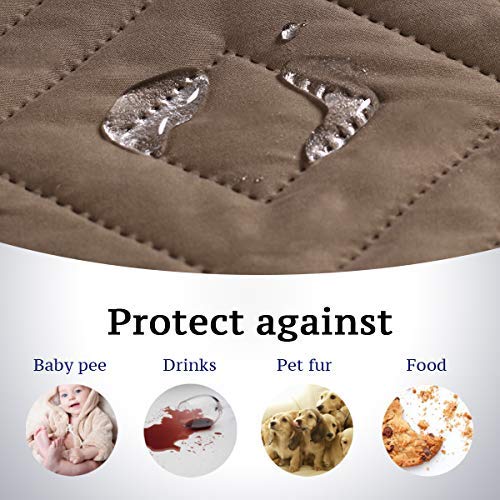 Reversible Chair Cover Furniture Protector Anti-Slip Couch Cover Water Resistant 2 Inch Wide Elastic Straps Chair Slipcover Pets Kids Fit Sitting Width Up To 21" (Chair:75" X 65", Taupe/Beige) #TOP2